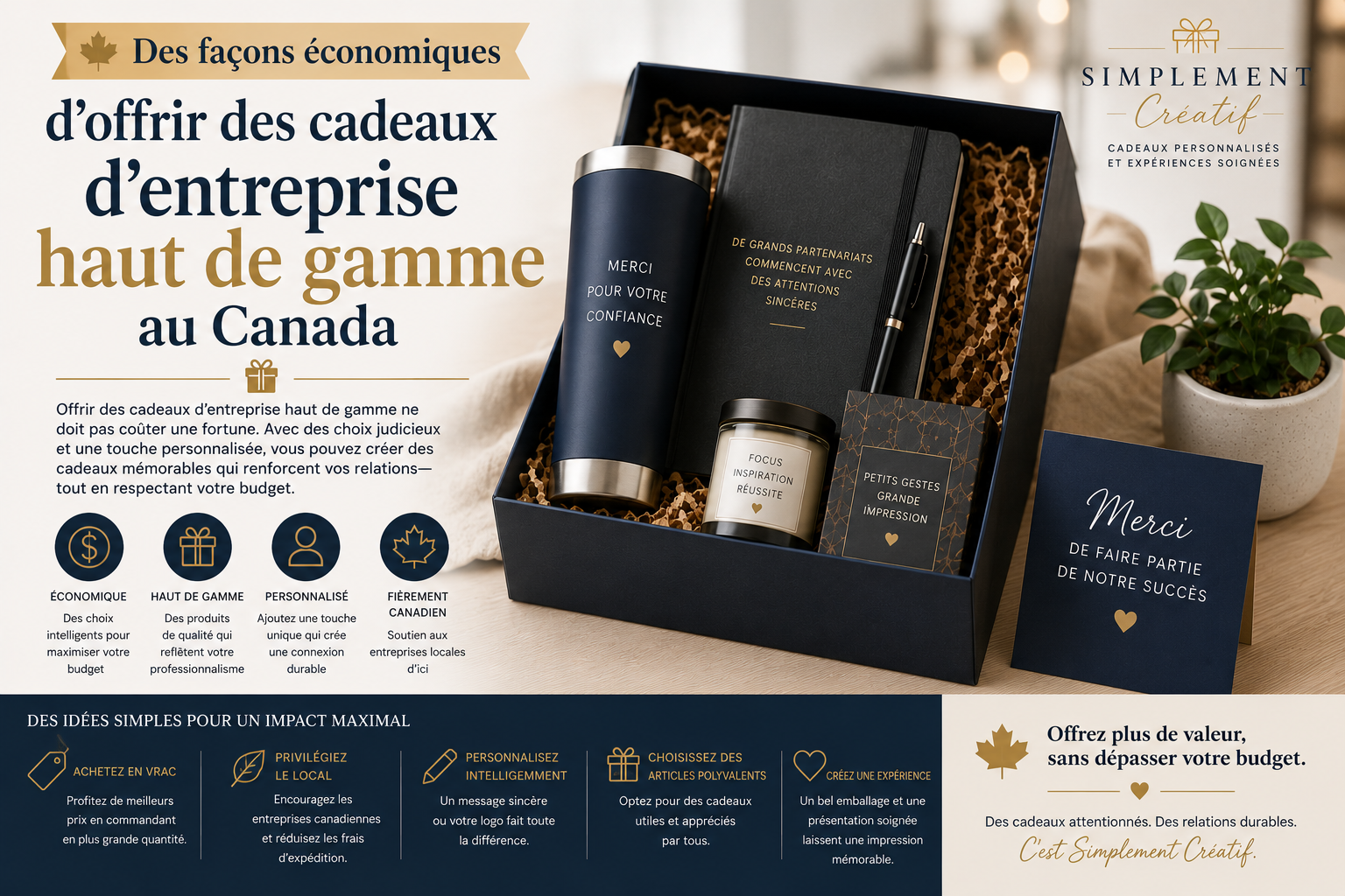Des façons économiques d’offrir des cadeaux d’entreprise haut de gamme au Canada