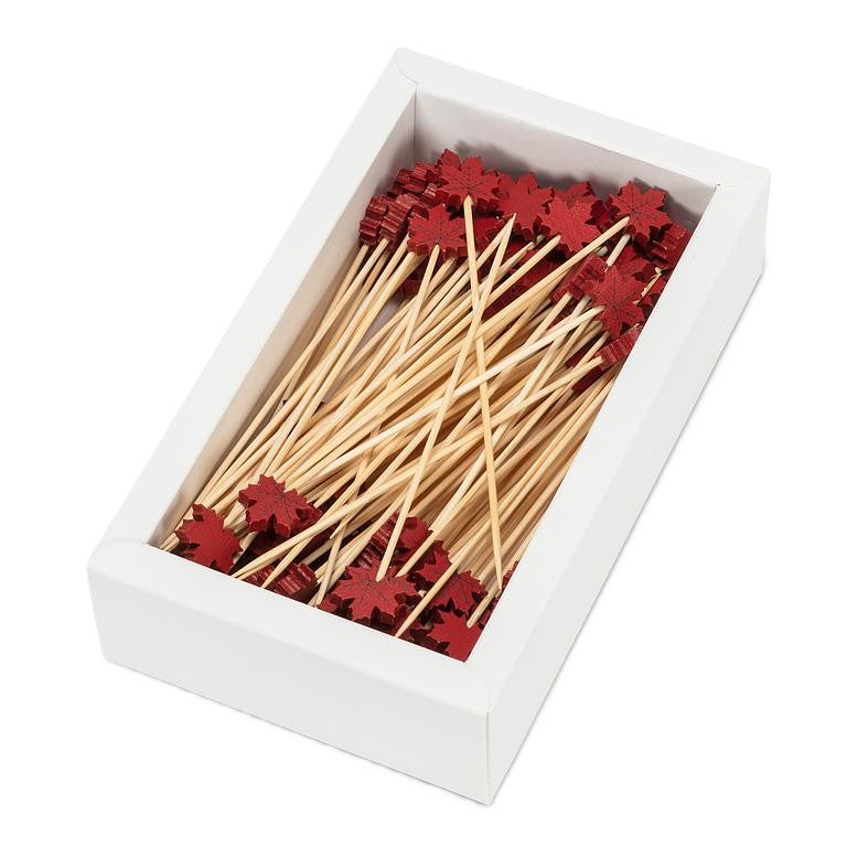 Pique décoratif feuille d’érable – 4,5 po (paquet de 100)