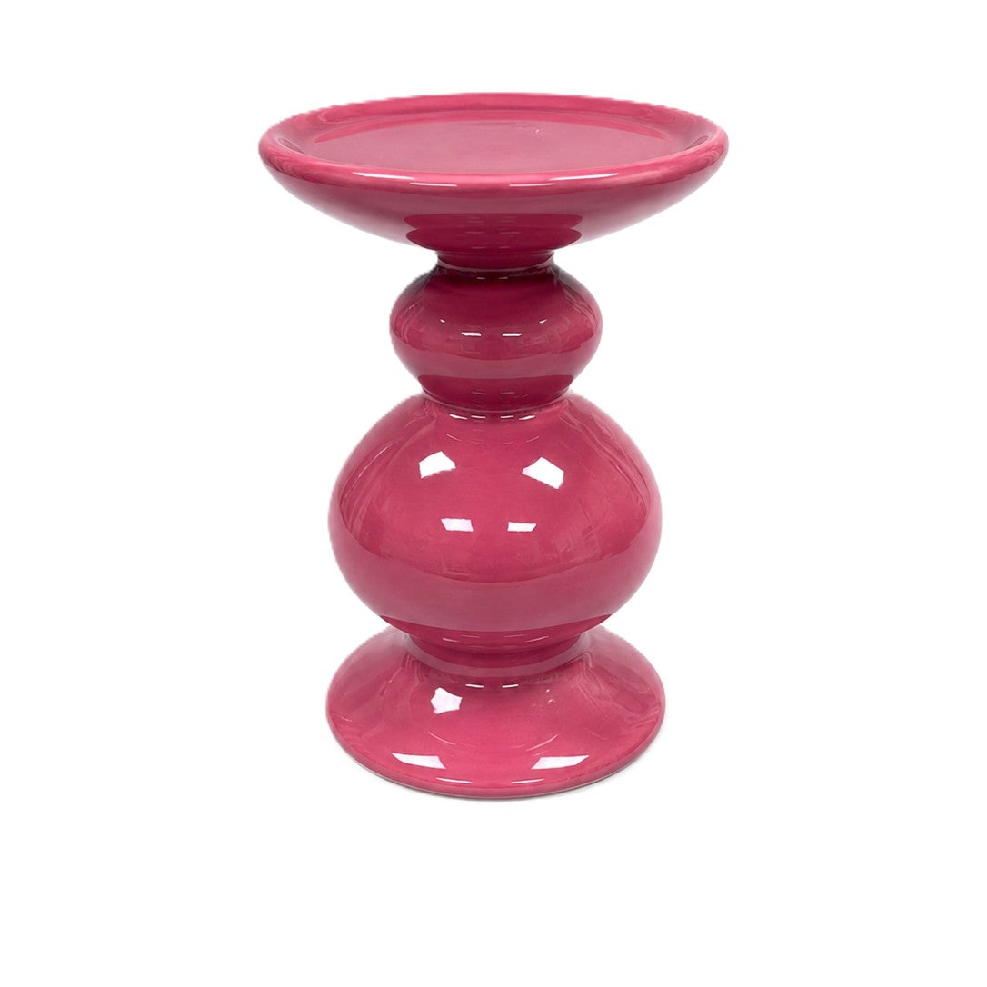 Bougeoir Rose Antique pour Chandelle Ronde