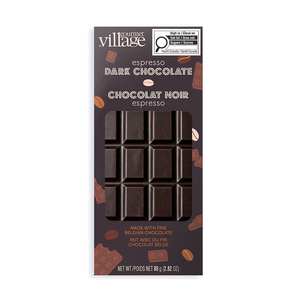 Tablette de chocolat noir et espresso