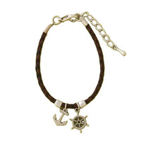 Bracelet Tressé Ancre & Roue de Capitaine