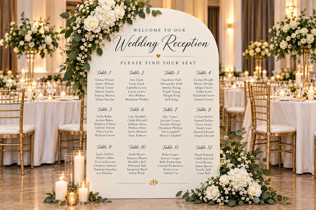 Plans de table de mariage personnalisés