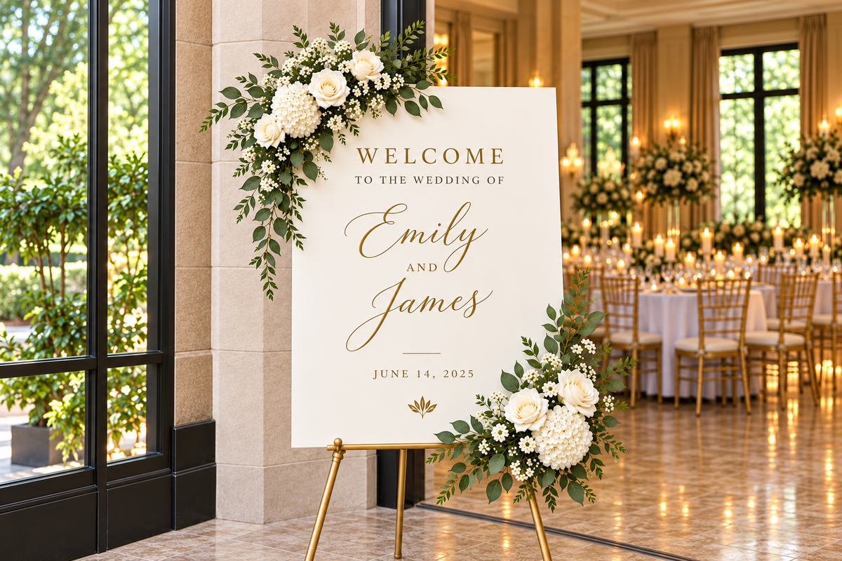 Panneau de bienvenue de mariage personnalisé