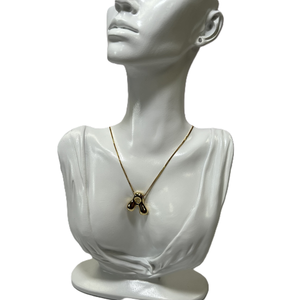 Pendant A Bubble Letter Initial with Chain- Belle by elle barred