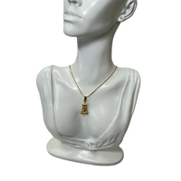 Chaîne et Pendentif Bouddha Plaque Or en Pyrite