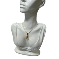 Chaîne et Pendentif Bouddha Plaque Or en Pyrite