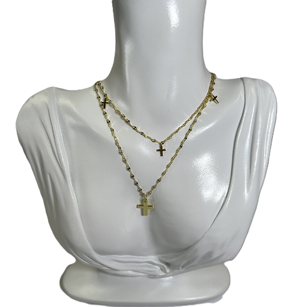 Colliers Cross My Heart en Or Plaque