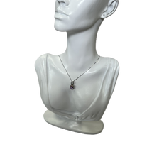 925 Sterling Silver Chain with Rectangular Amethyst and Zircon Pendant