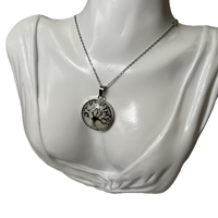 Pendant Silver Tree of Life with "Selenite" backing