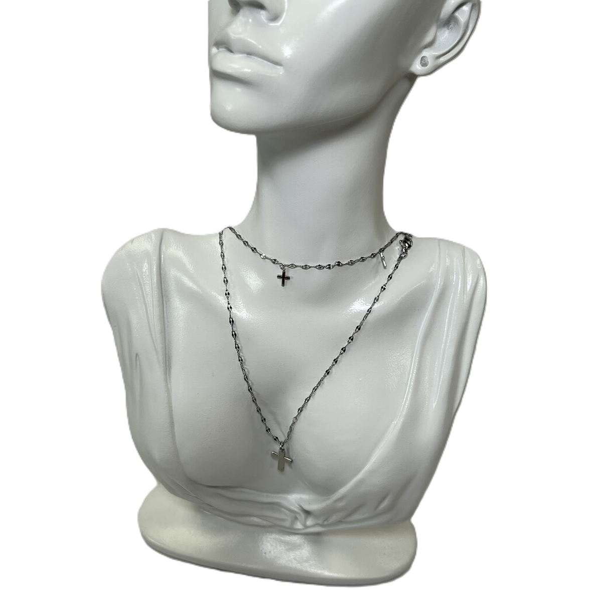 Colliers Cross My Heart en Argent Plaqué