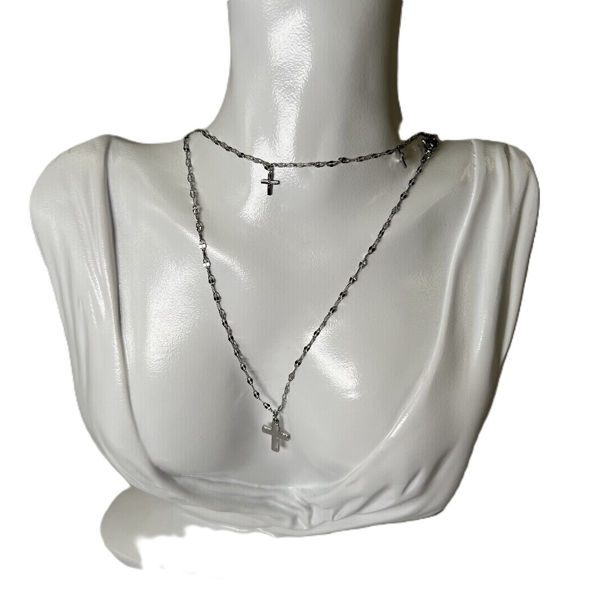 Colliers Cross My Heart en Argent Plaqué