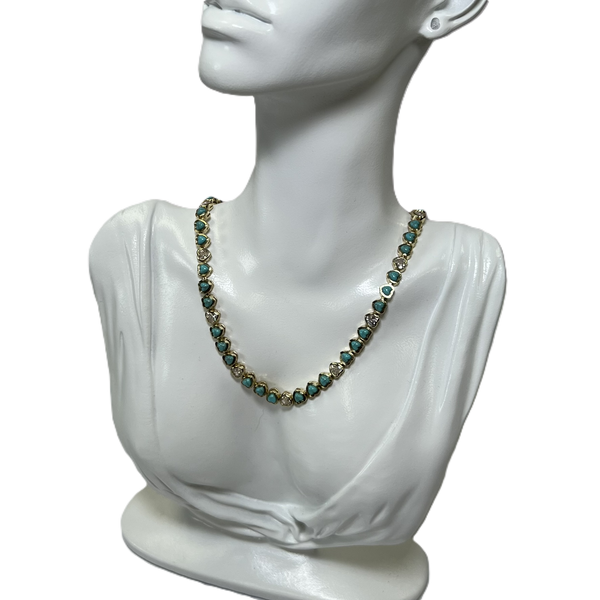 Collier Cupid – Collier Tennis Cœur Turquoise et Zircon