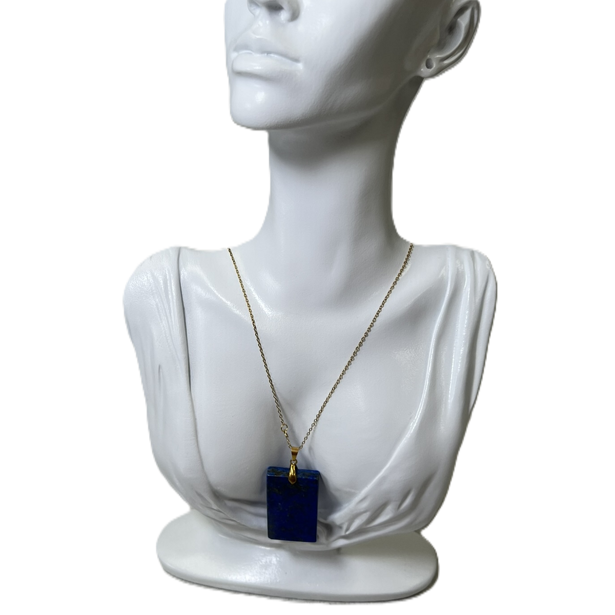 Lapis Lazuli Rectangle Pendant with Gold Bail
