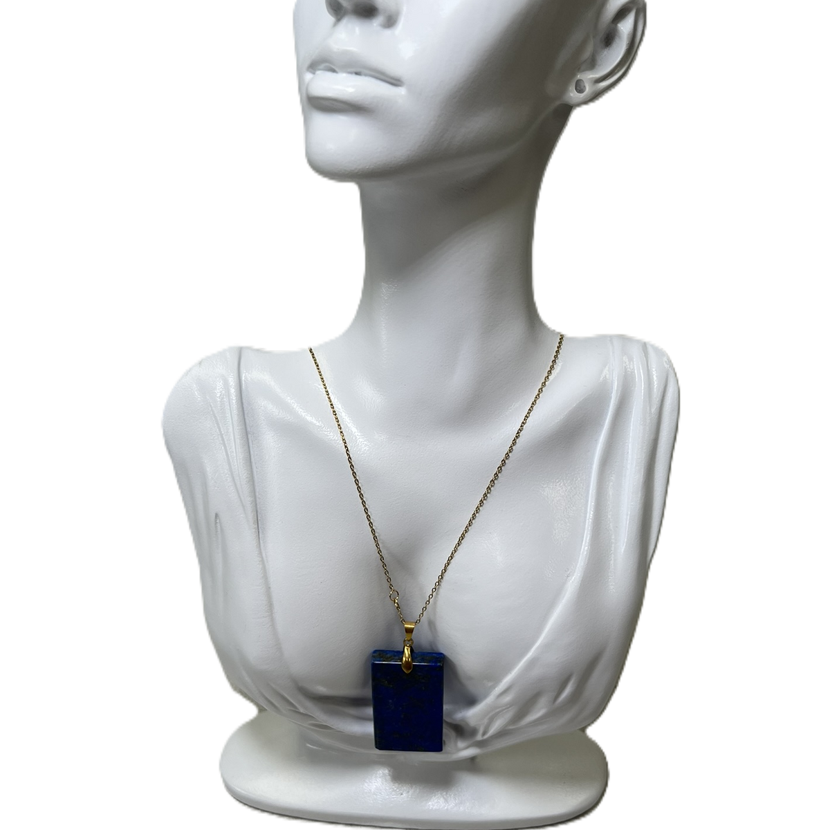 Lapis Lazuli Rectangle Pendant with Gold Bail