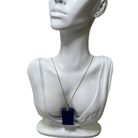 Lapis Lazuli Rectangle Pendant with Gold Bail