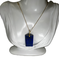 Lapis Lazuli Rectangle Pendant with Gold Bail