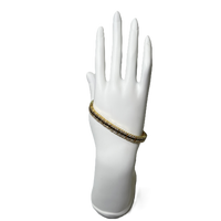 Bracelet en Or Plaqué à Deux Rang de Zircons Clairs et un Rang Noir