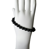 Bracelet de perles en Calcédoine Noire