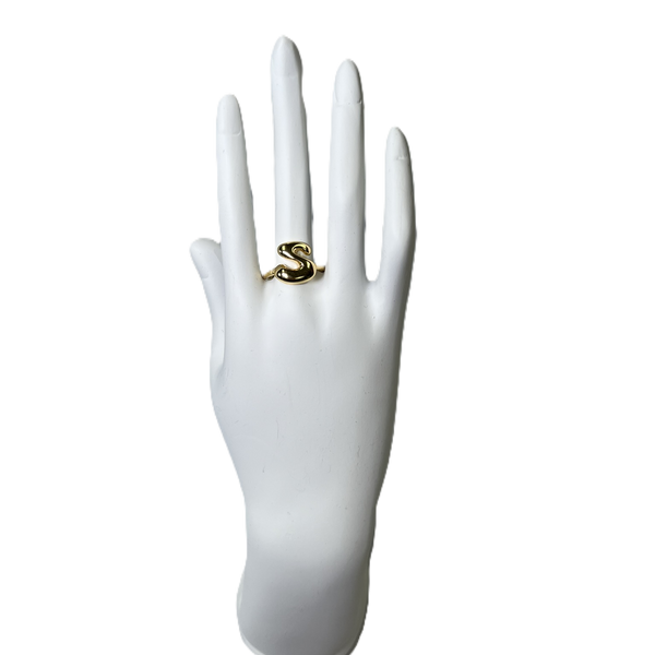 Ring A Initial Bubble Adjustable Belle by elle barred