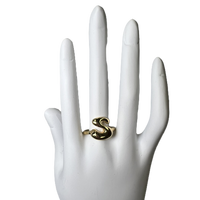 Ring A Initial Bubble Adjustable Belle by elle barred