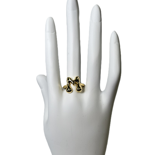 Ring M Initial Bubble Adjustable Belle by elle barred