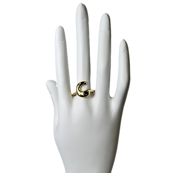 Ring C Initial Bubble Belle by elle barred