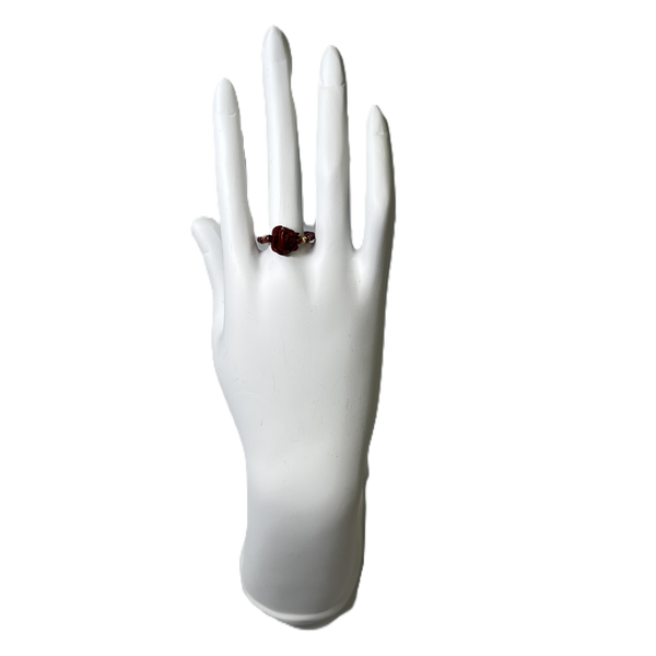 Bague en Perles avec Grenat Almandin Rose