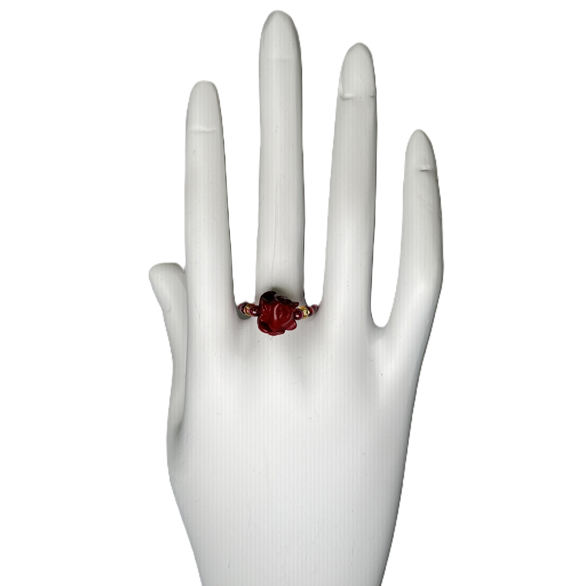 Bague en Perles avec Grenat Almandin Rose