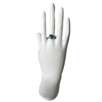 Bague Ajustable Aigue-Marine & Zirconia