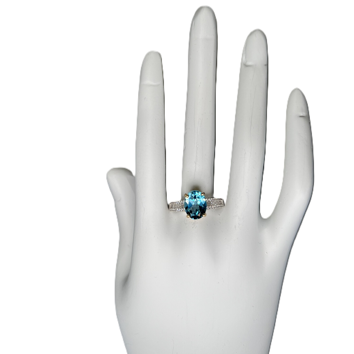 Bague Ajustable Aigue-Marine & Zirconia