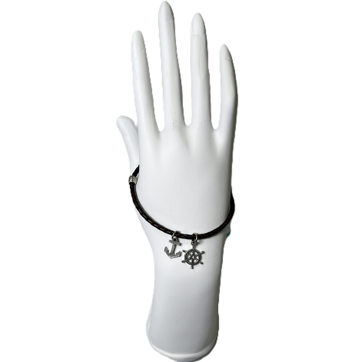 Bracelet Tressé Ancre & Roue de Capitaine