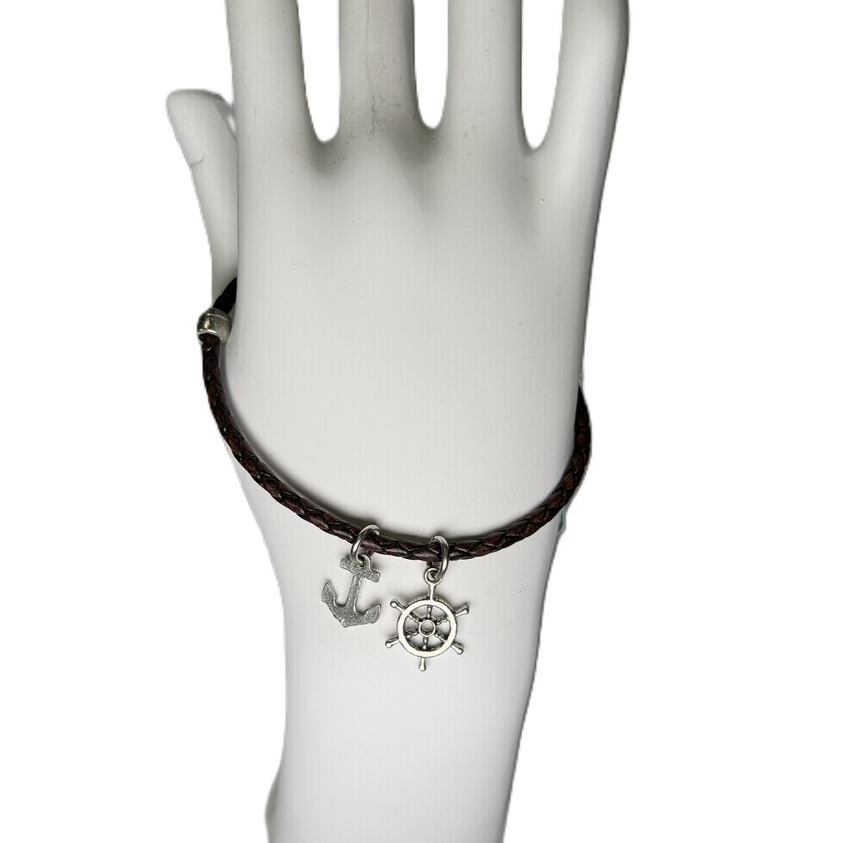 Bracelet Tressé Ancre & Roue de Capitaine