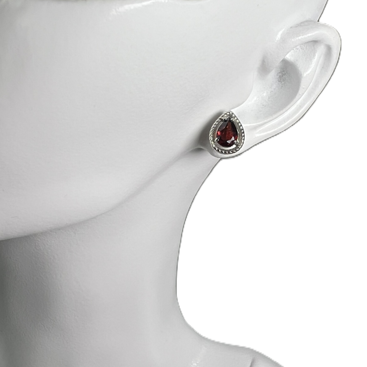 Boucles D’Oreilles Goutte « Ruby » en Argent 925