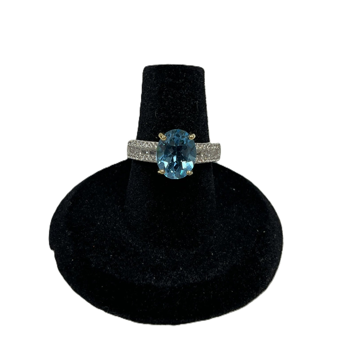 Bague Ajustable Aigue-Marine & Zirconia