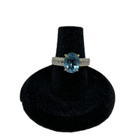 Bague Ajustable Aigue-Marine & Zirconia