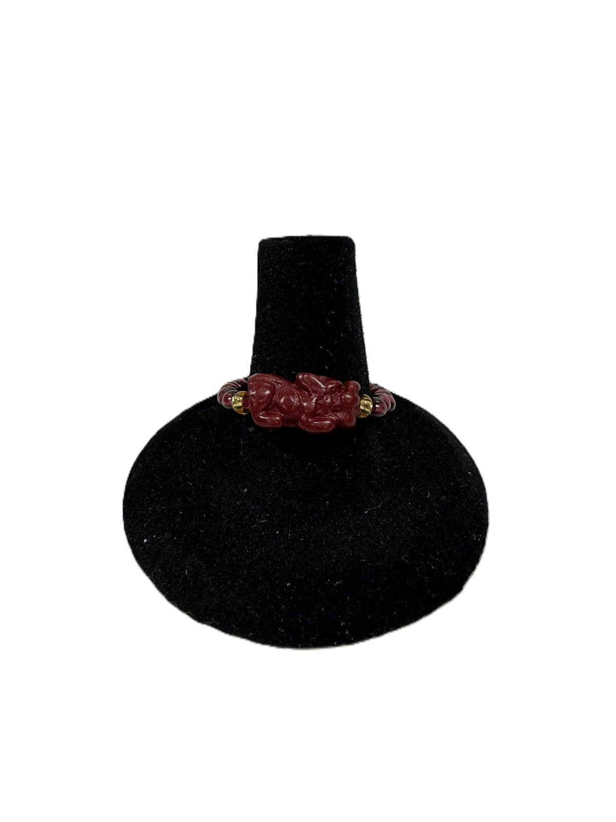 Pearl Ring with Almandine Garnet & Pixiu