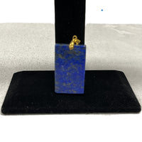 Lapis Lazuli Rectangle Pendant with Gold Bail
