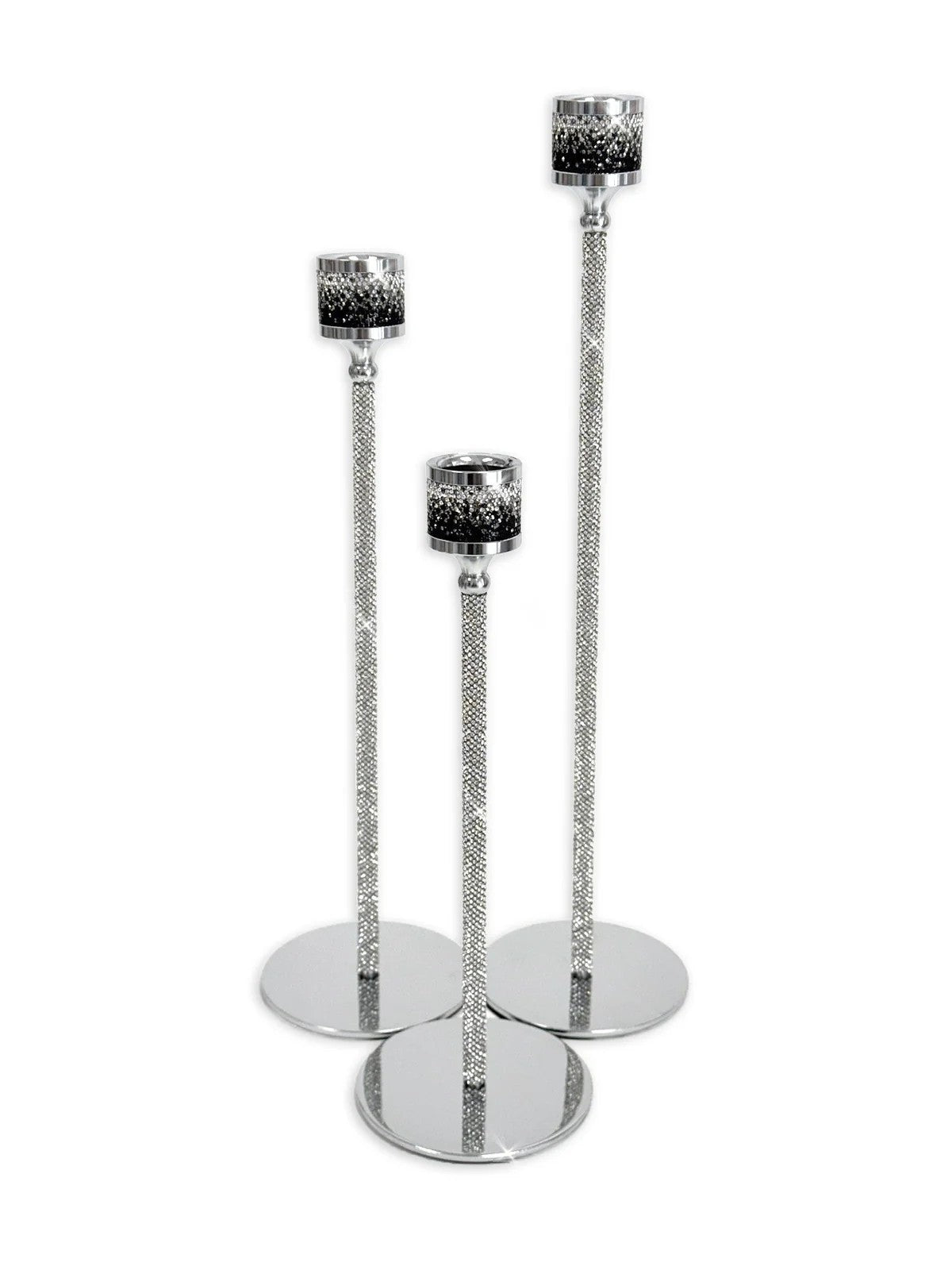 Ensemble de 3 chandeliers – Noir et argent