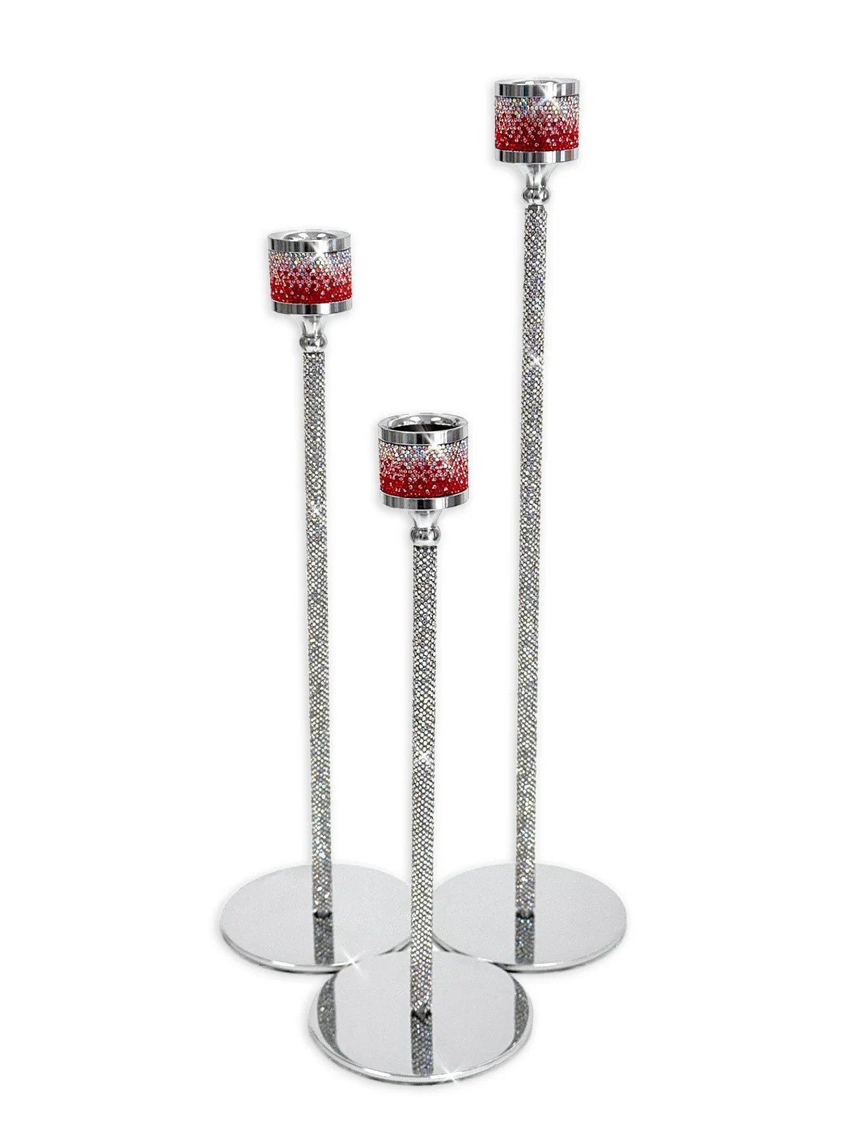 Ensemble de 3 chandeliers – Rose Aurora Borealis (AB)