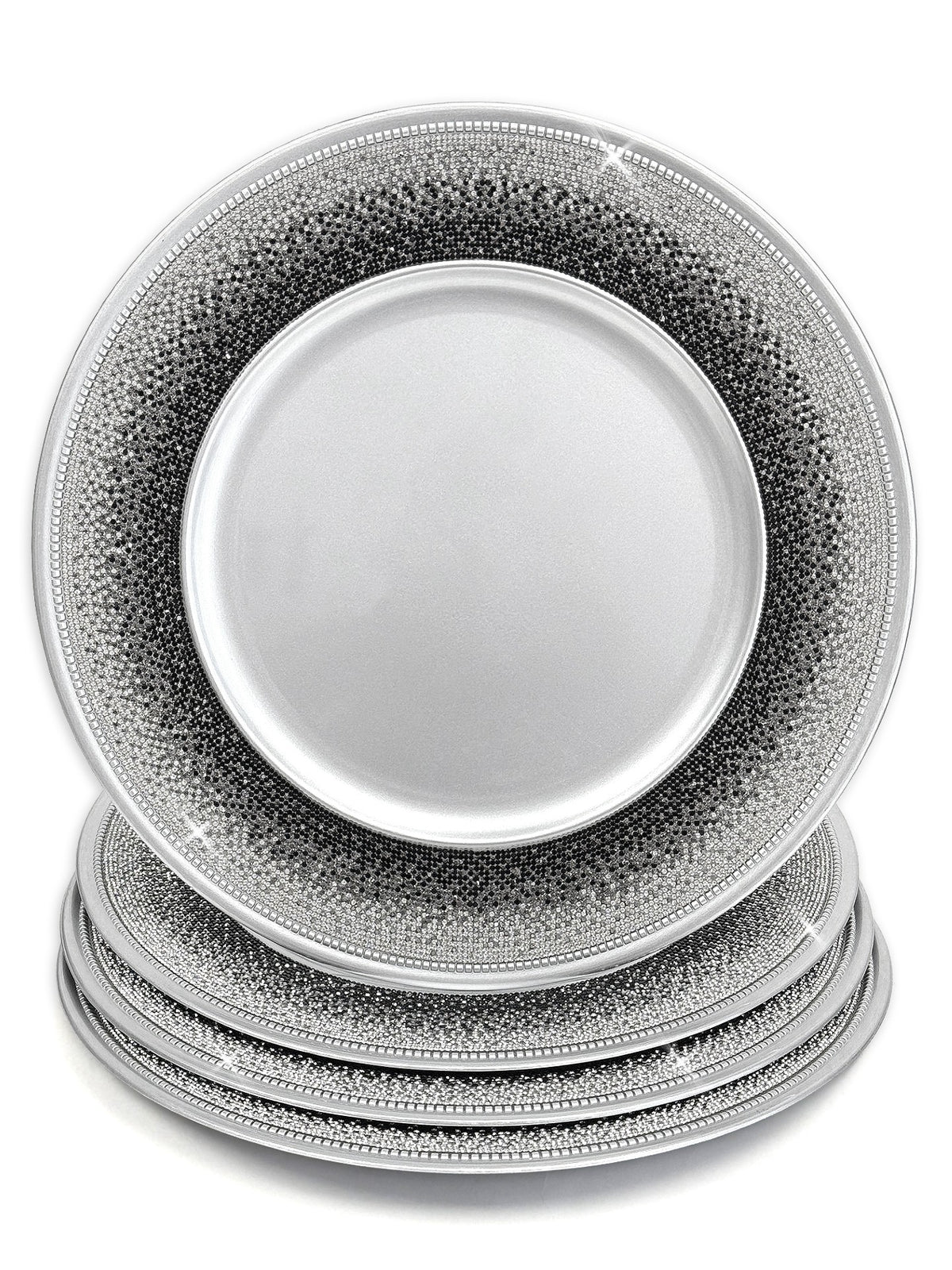 Assiette de présentation décorative ornée de bijoux Jacqueline Kent – Ombré noir et