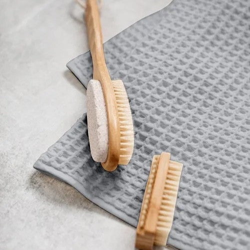 Jacki Waffle Bath Towel Light Grey 26" X 65"