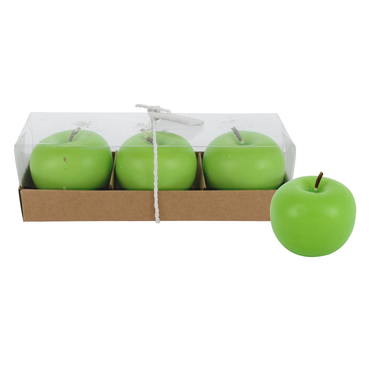 Chandelle en Forme de  Pomme Verte Boite de 3