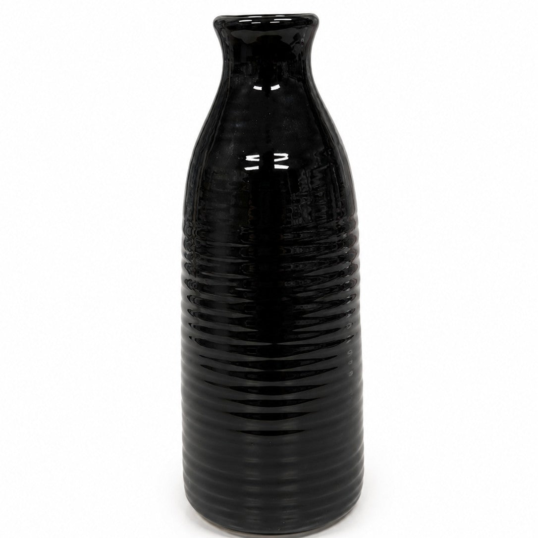 Vase À Fleurs, Petit, Noir.