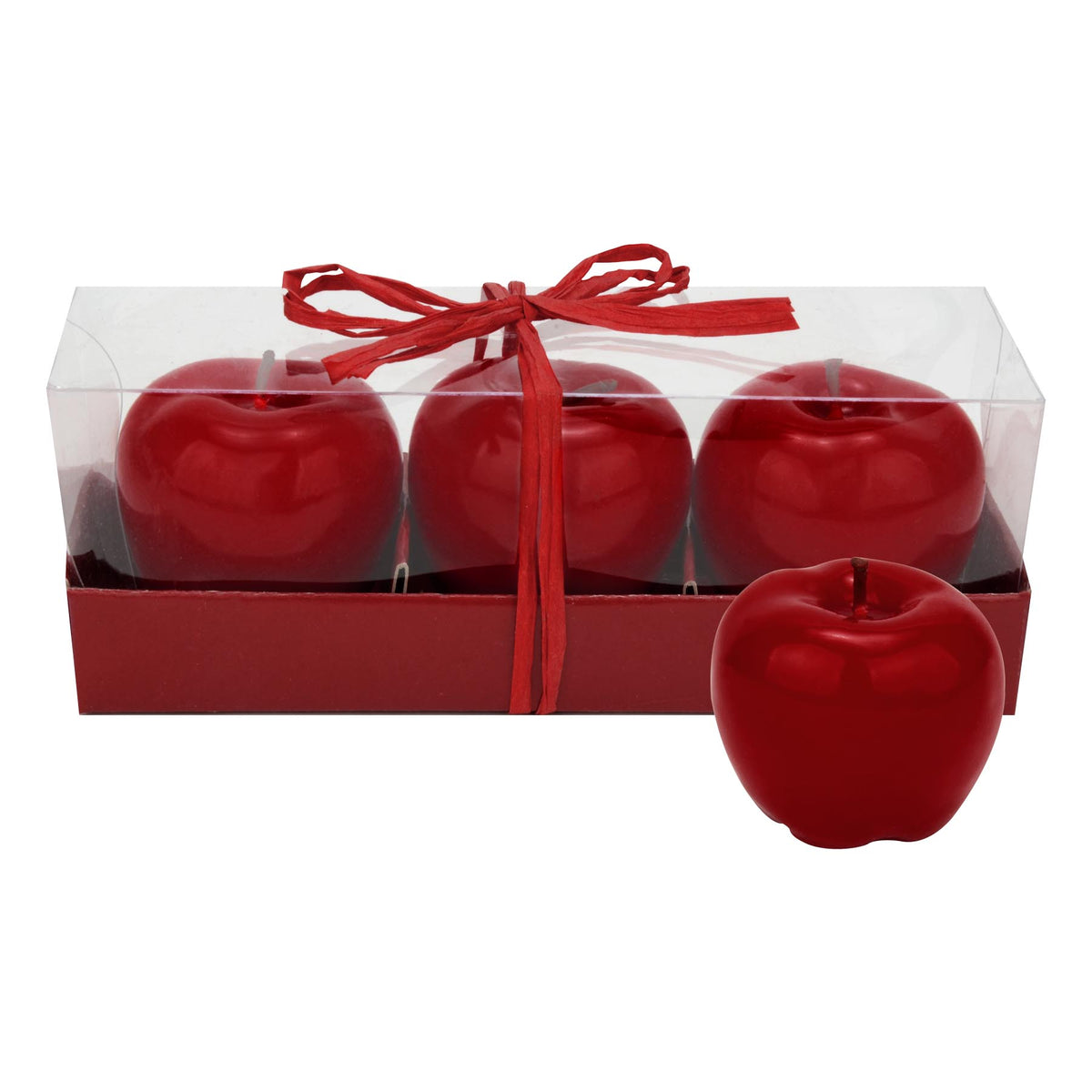 Chandelle en forme Pomme Rouge Boite de 3