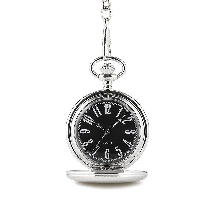 Montre de poche et porte-monnaie - Argenté texturé