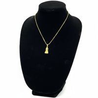 Chaîne et Pendentif Bouddha Plaque Or en Pyrite