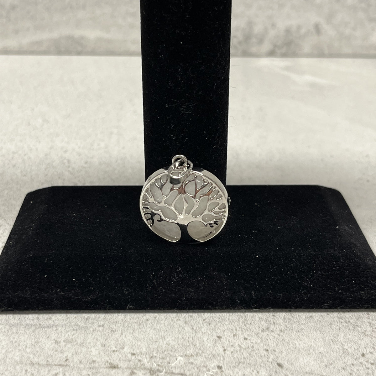 Pendant Silver Tree of Life with "Selenite" backing