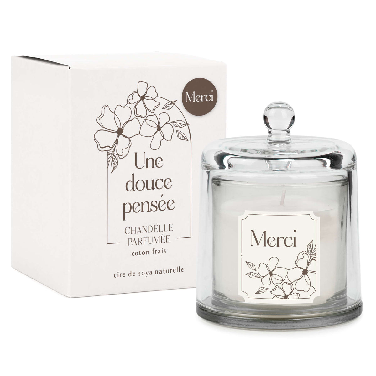 CHANDELLE PARFUMÉE AVEC DOME EN VERRE