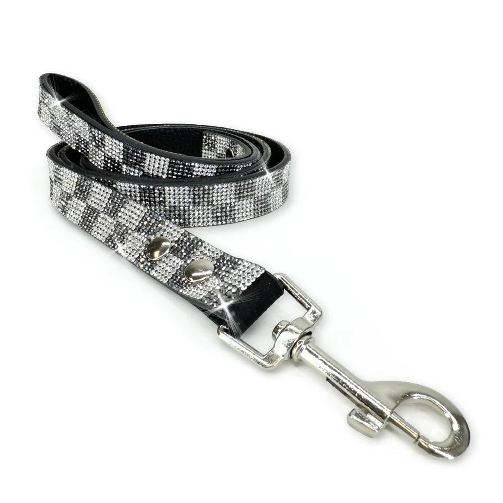 Laisse pour chien Jacqueline Kent Diamonds in the Ruff – Checkmate Light
