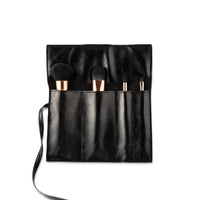 Set de pinceaux de maquillage et pochette de voyage - Noir
